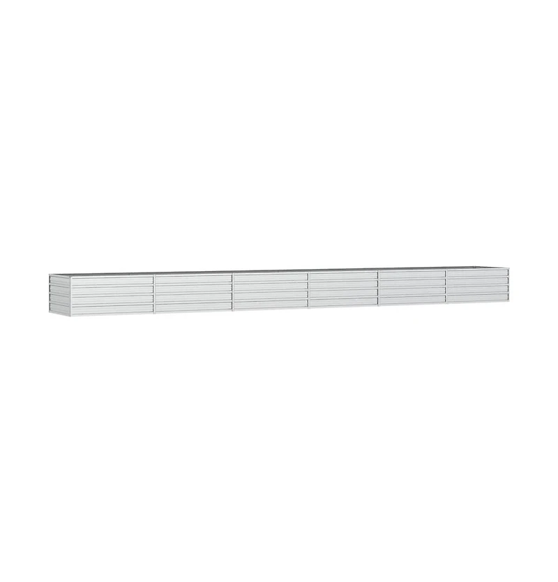 Garden Raised Bed 236.2"x31.5"x17.7" Galvanized Steel Silver
