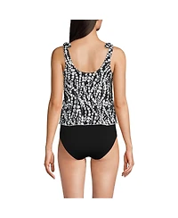 Lands' End Petite Tie Shoulder Flutter Tankini Top