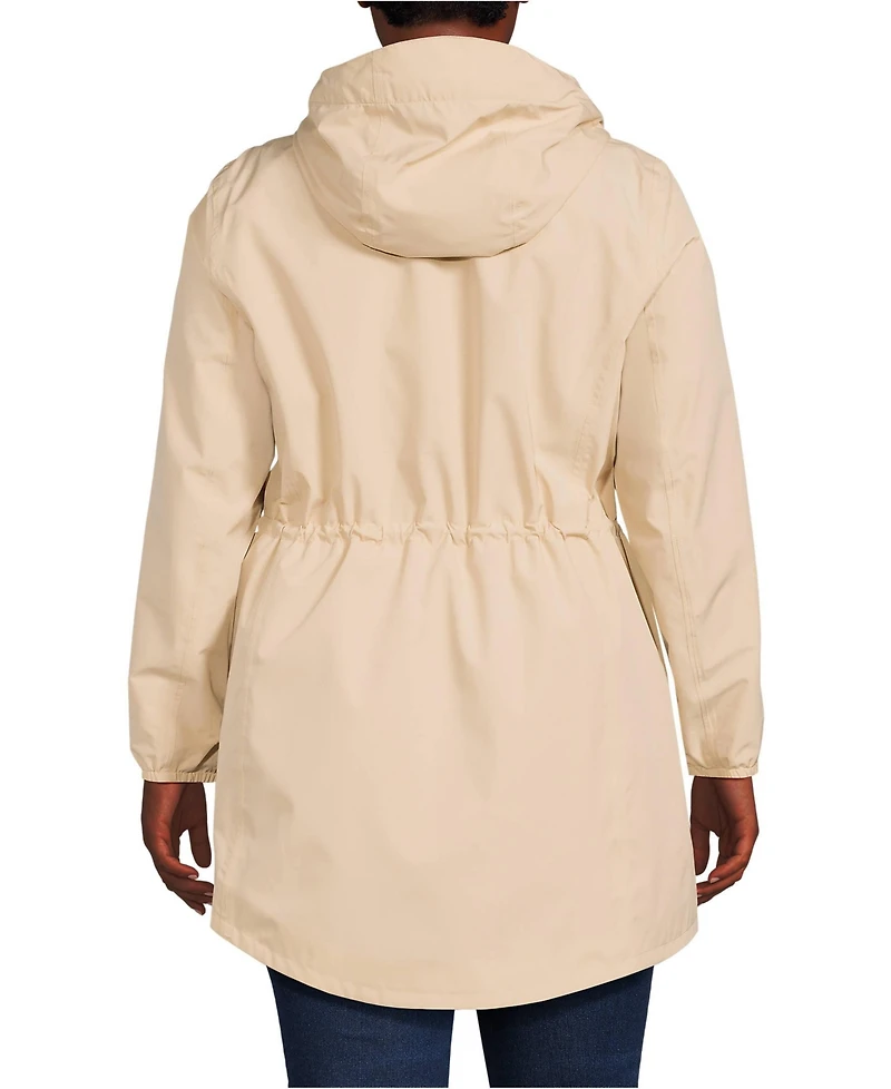 Lands' End Women's Plus Squall Packable Waterproof Raincoat
