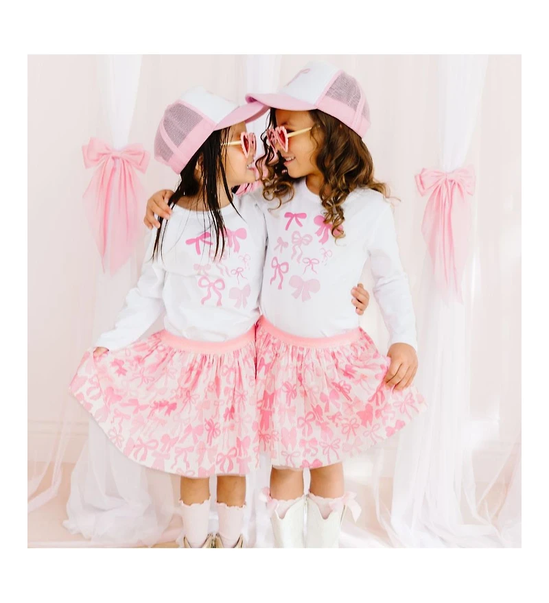 Sweet Wink Toddler Girls Coquette Bow Doodle Long Sleeve Shirt