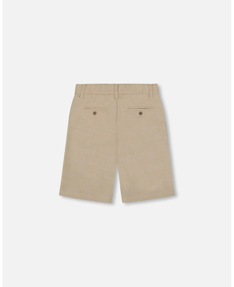 Deux par Big Boys Slant Pocket Bermuda Shorts Light Taupe