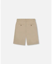 Deux par Big Boys Slant Pocket Bermuda Shorts Light Taupe