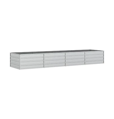 Garden Raised Bed 126"x31.5"x17.7" Galvanized Steel Silver