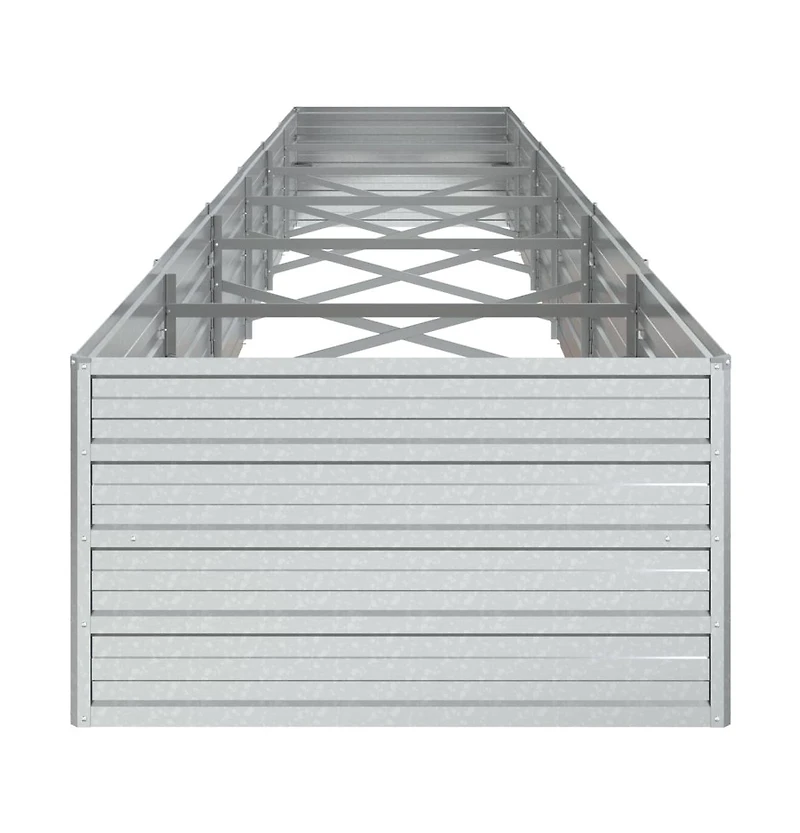 Garden Raised Bed 189"x31.5"x17.7" Galvanized Steel Silver