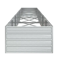 Garden Raised Bed 189"x31.5"x17.7" Galvanized Steel Silver