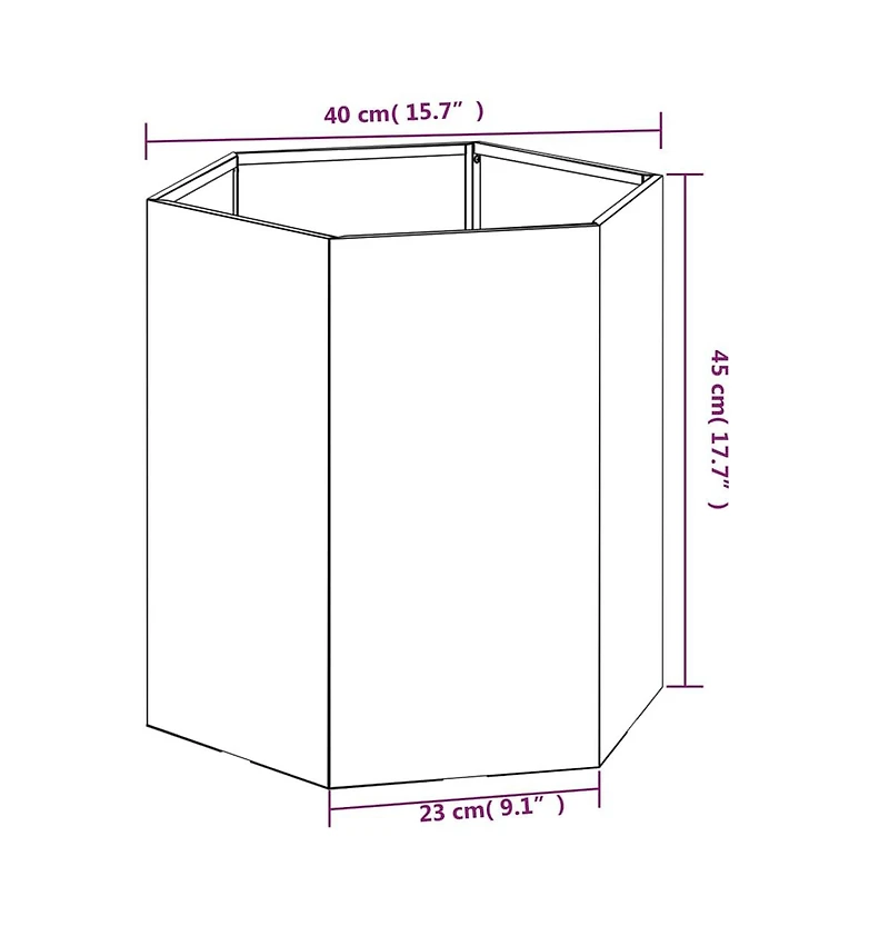 Planter Rusty 15.7"x15.7"x17.7" Corten Steel