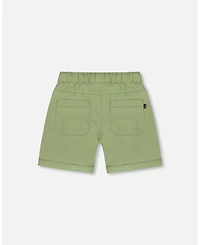 Deux par Deux Toddler Boys Stretch Twill Short Green - Toddler|Child