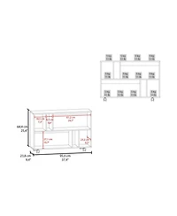 Fm Furniture Cowlic Console Table in Melamine with Open Storage, Wengue