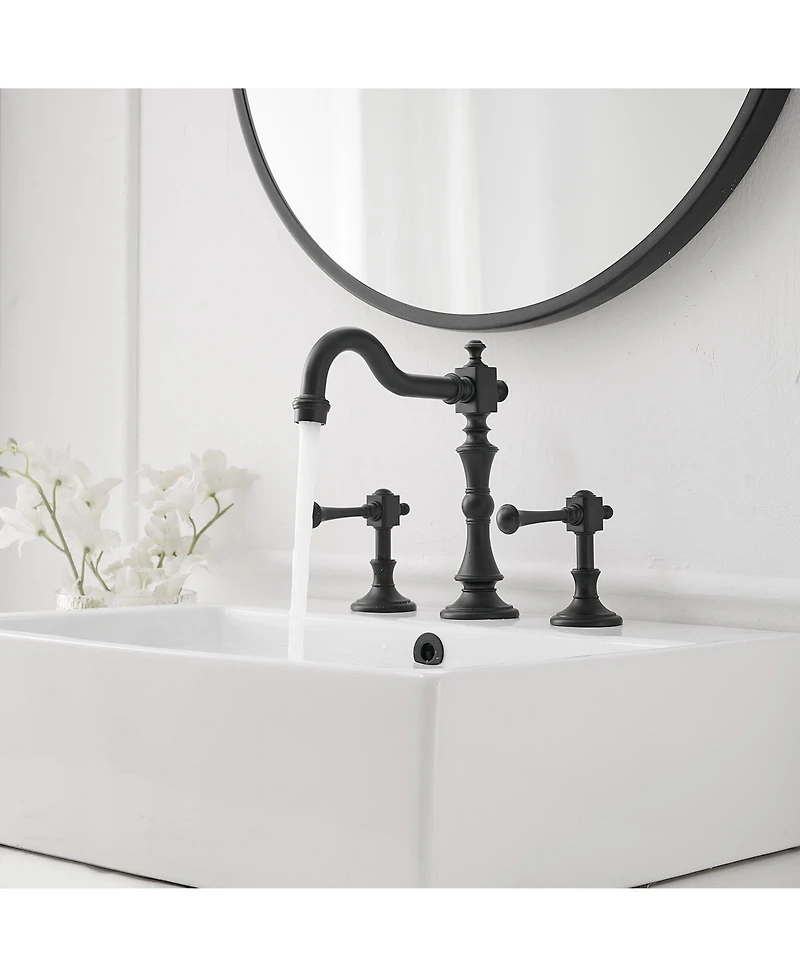 8 in. Widespread Double Handle 3 Hole Bathroom Faucet
