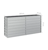 Garden Raised Bed 63"x15.7"x30.3" Galvanized Steel Silver