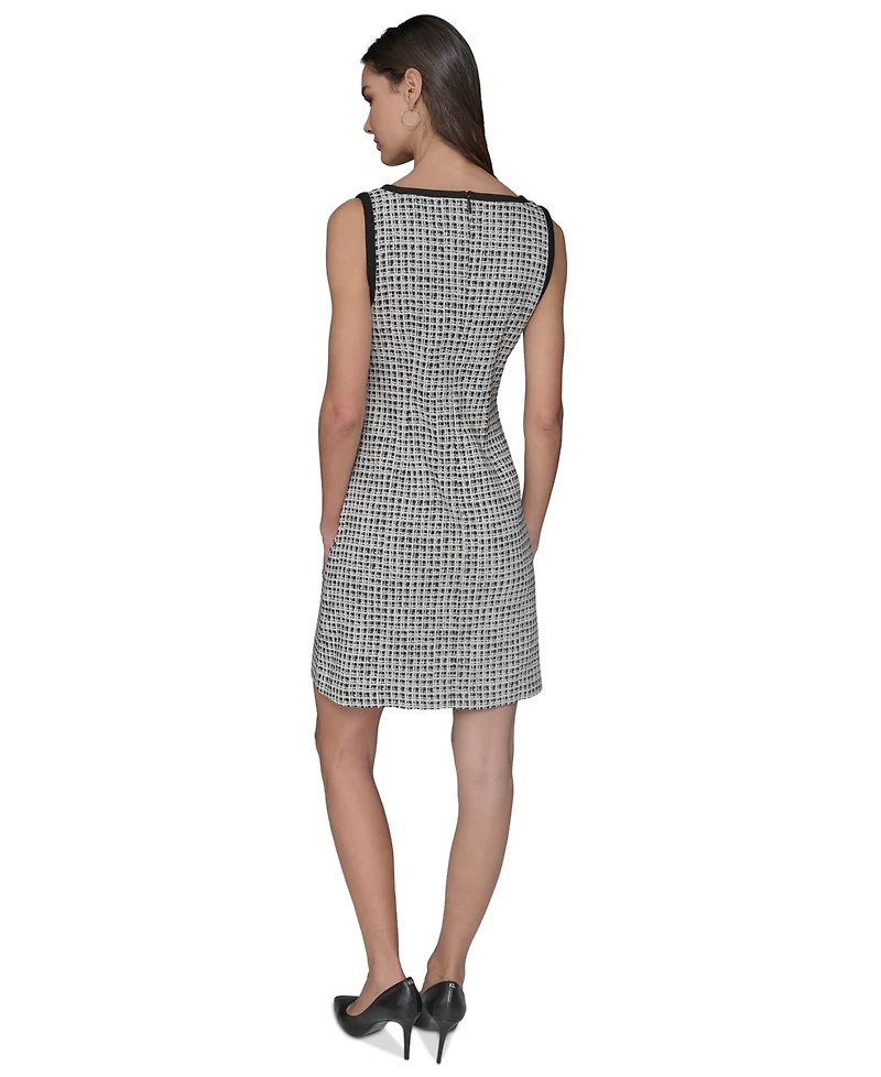 Karl Lagerfeld Paris Women's Millenium Jacquard Contrast-Frame Dress