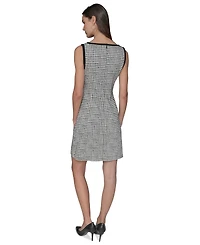Karl Lagerfeld Paris Women's Millenium Jacquard Contrast-Frame Dress