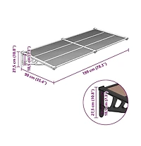 Door Canopy Black 78.3"x35.4" Polycarbonate