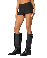 Edikted Women's Avey Cable Knit Shorts
