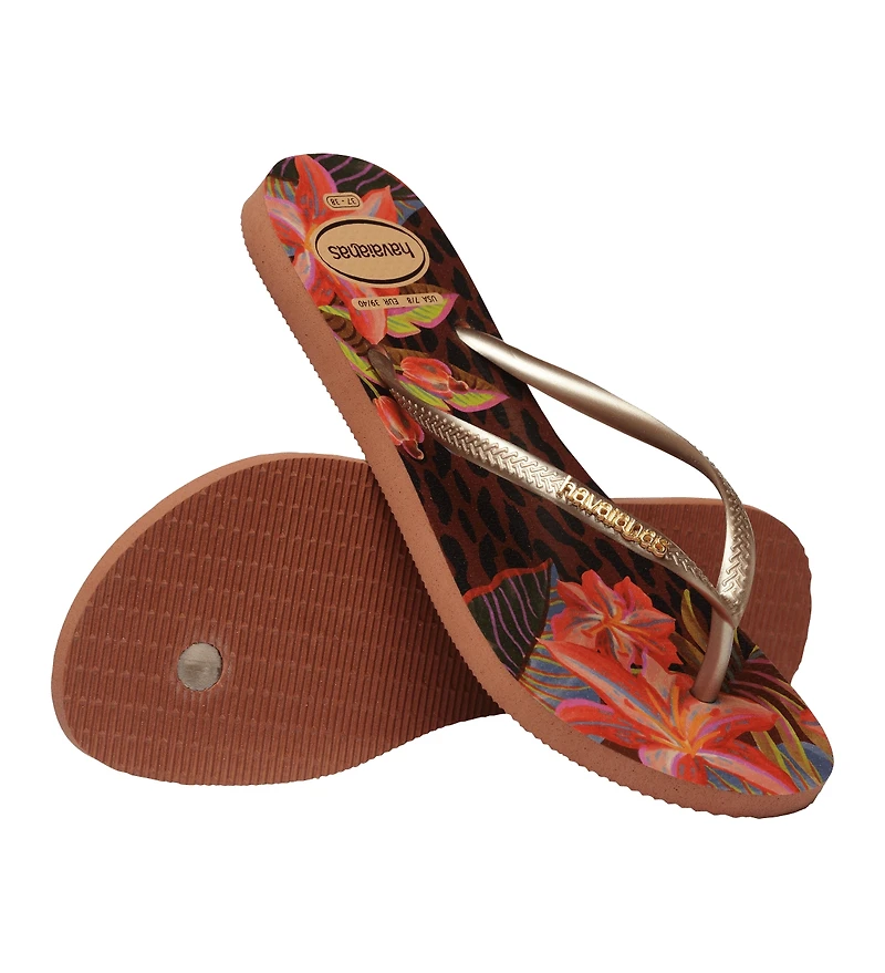 Havainans Women's Slim Animal Floral Fusion Round Toe Sandals