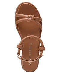Anne Klein Women's Elisabeth Ankle Strap Footbed Flat Sandals