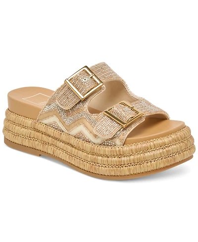 Dolce Vita Women's Wixie Beaded Double Buckle Footbed Sandals