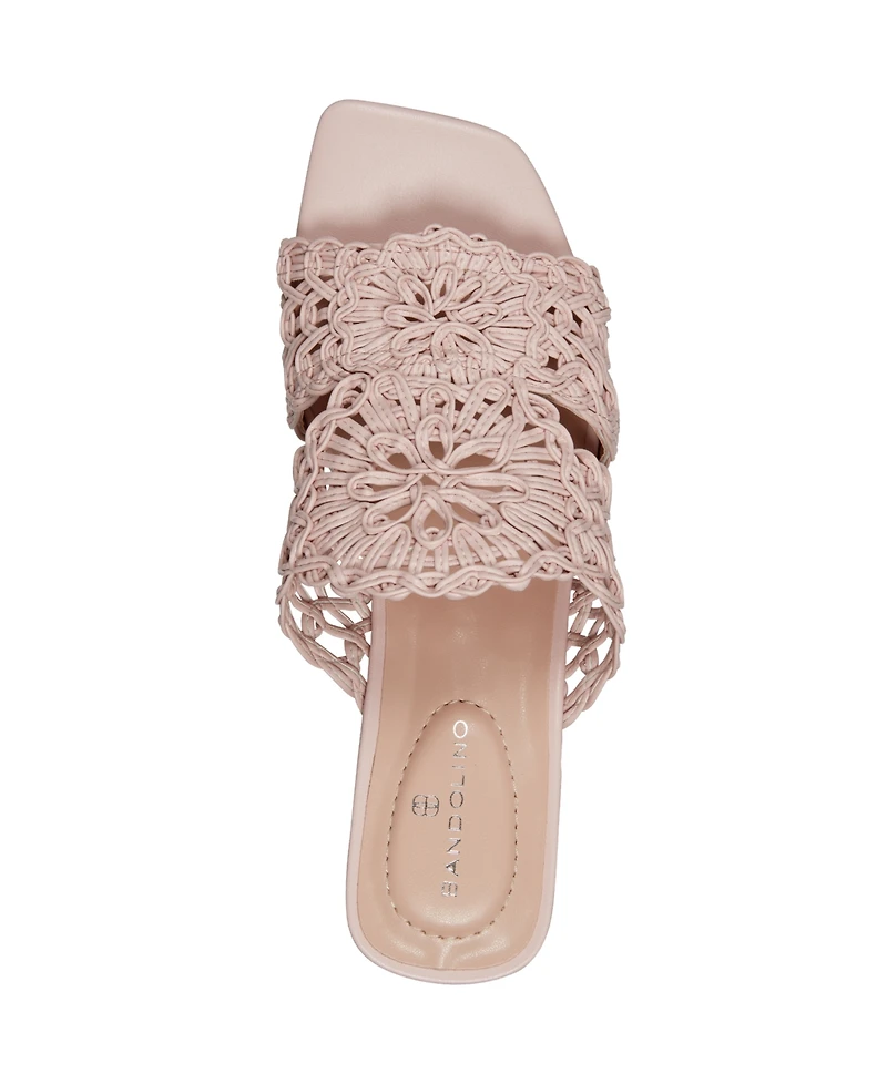 Bandolino Women's Melvana Woven Kitten Heel Sandals