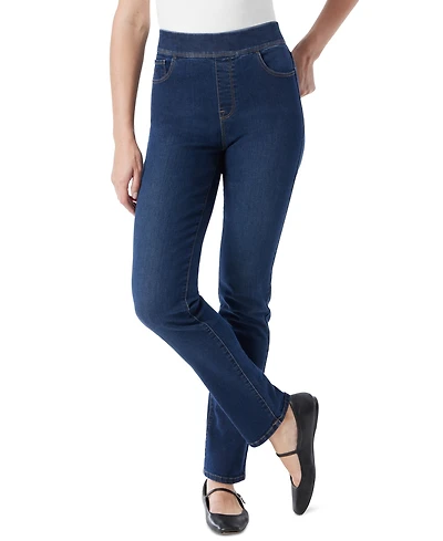 Gloria Vanderbilt Women's Amanda High-Rise Straight Pull-On Jeans