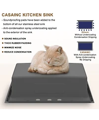 Casainc 33" L x 22" W Single Bowl Stainless Steel Topmount Kitchen Sink with Accessories