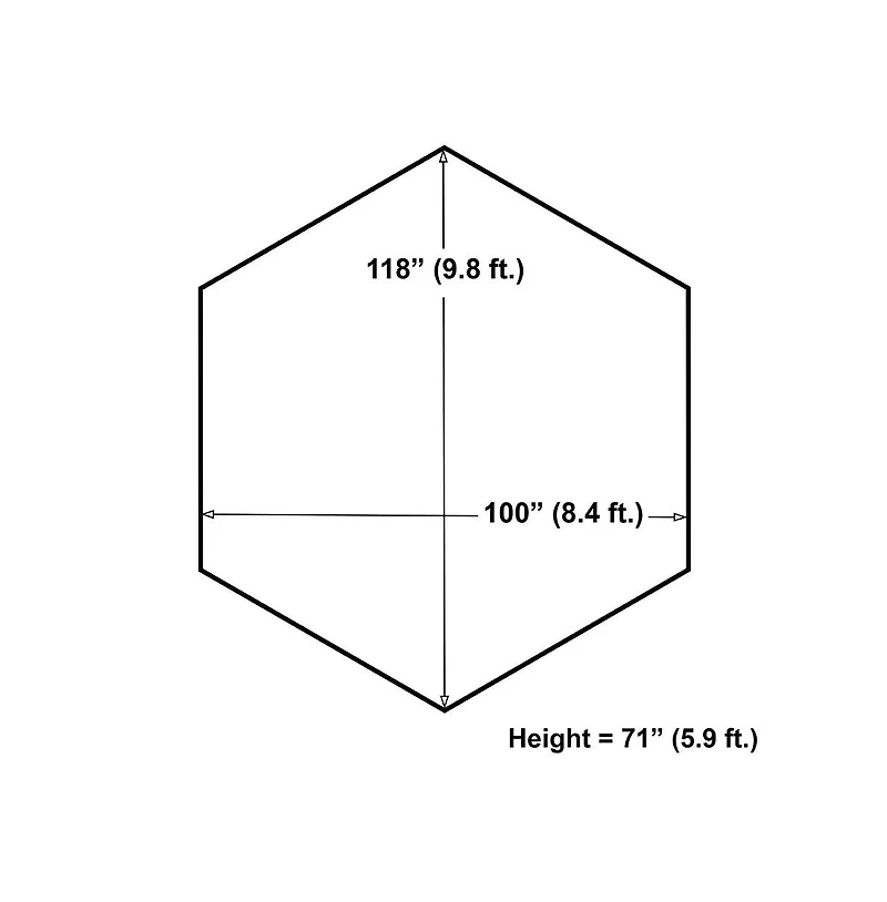 Nucleus Hexagon Tent 9.8FT with Screened Walls and Waterproof Cover, Ideal for Outdoor Picnics, Glamping, Camping, and Stylish Backyard Events