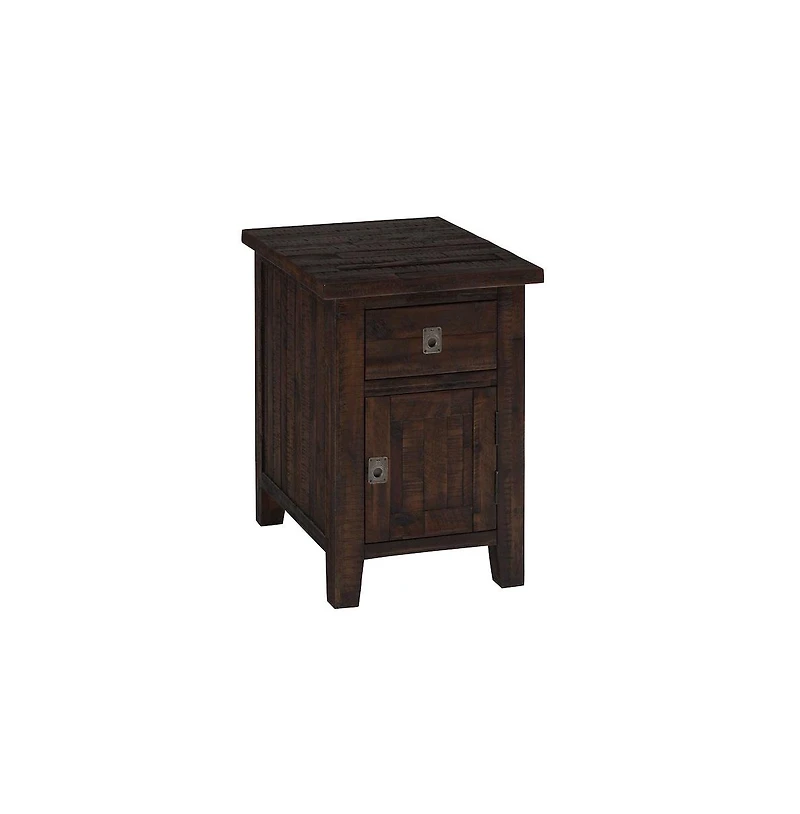 Kona Grove Distressed Rustic Solid Acacia Cabinet Chairside End Table