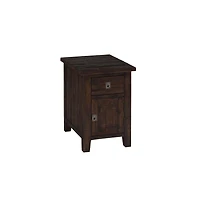 Kona Grove Distressed Rustic Solid Acacia Cabinet Chairside End Table