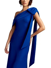 Tadashi Shoji Women's Cassia Bow-Shoulder Crepe Gown