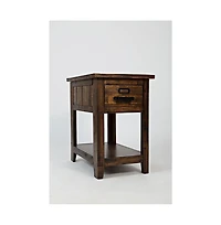 Cannon Valley Distressed Industrial One Drawer Chairside Table