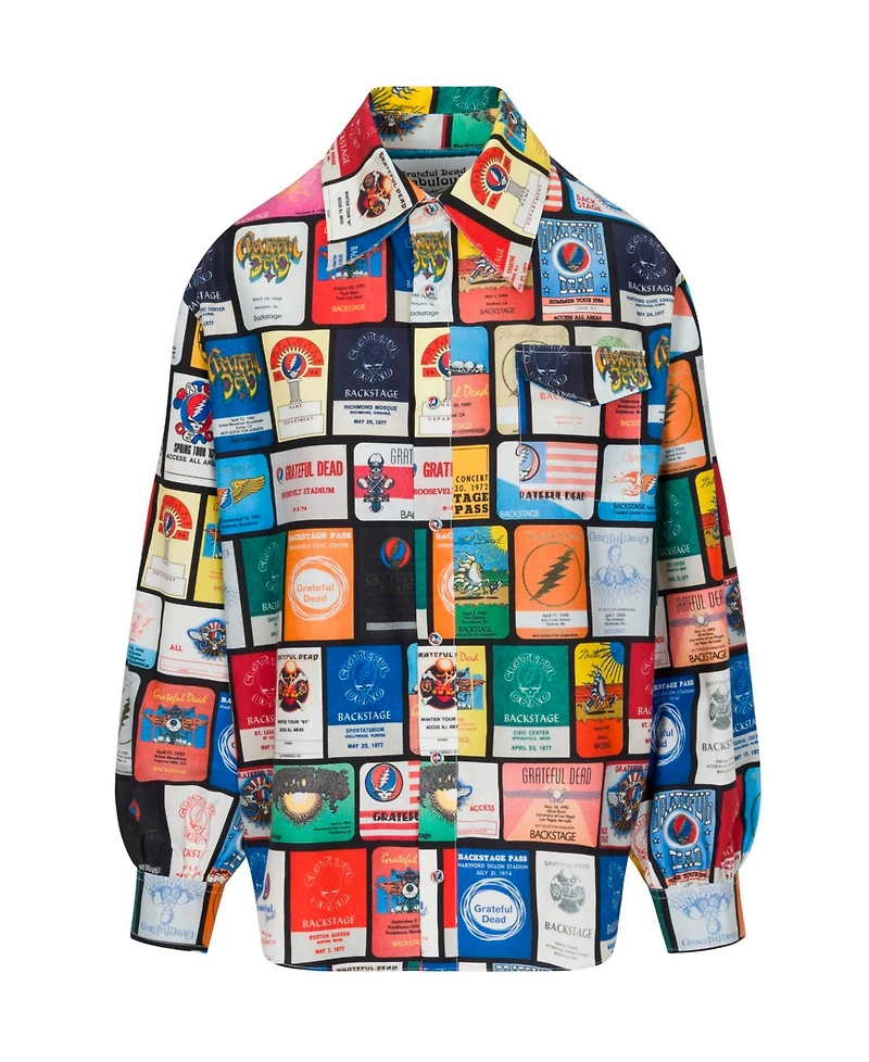 Meghan Fabulous Women's Grateful Dead Backstage Pass Print Long Sleeve Shirt