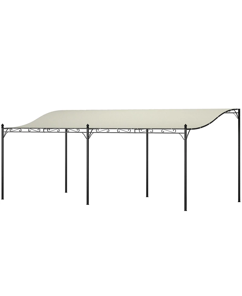 Outsunny 10' x 20' Outdoor Pergola Canopy, Metal Patio Dark