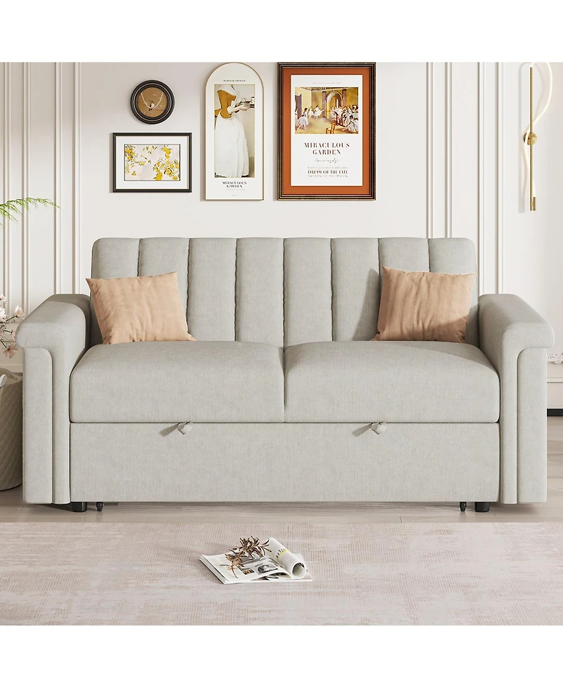 Convertible Soft Cushion Sofa Pull Bed ,for Two People to Sit On
