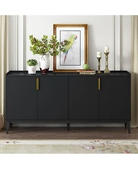 Storage Cabinet Sideboard Wooden with 4 Doors for Hallway, Entryway, Living Room, Adjustable Shelf