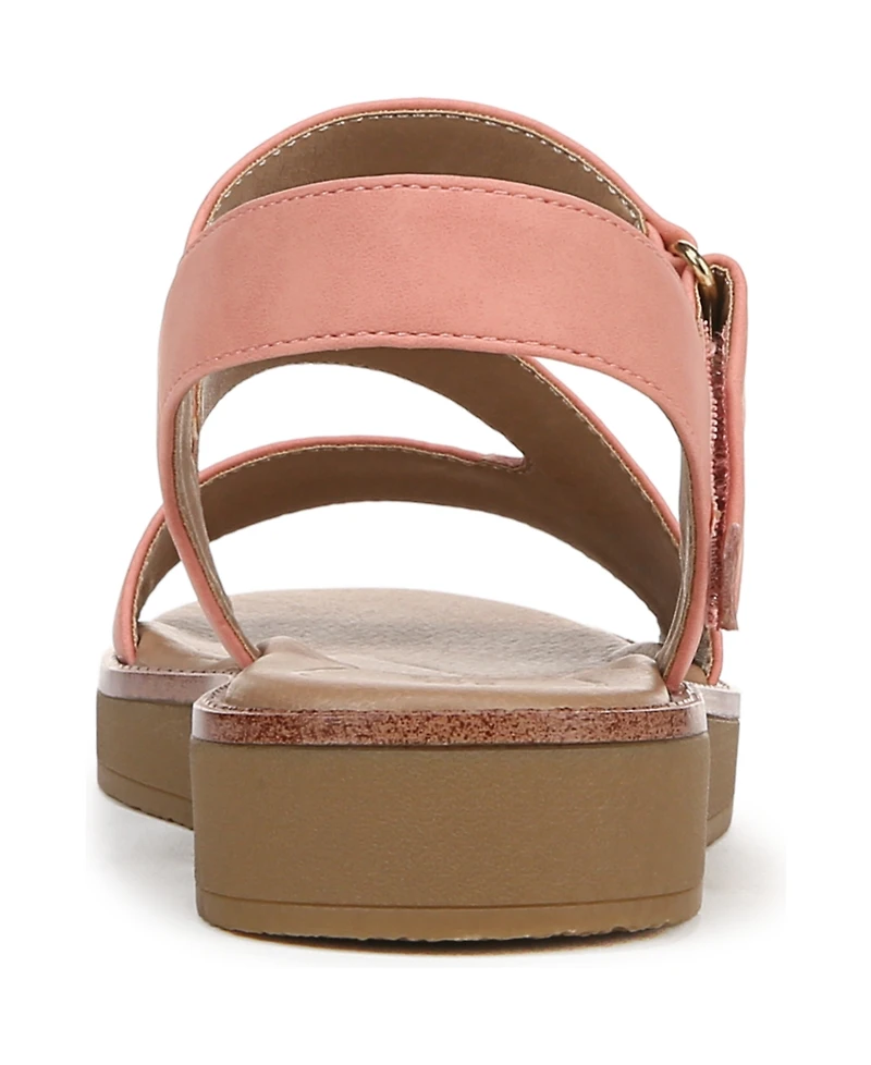 LifeStride Women's Waverly Round Open Toe Strappy Platform Sandals