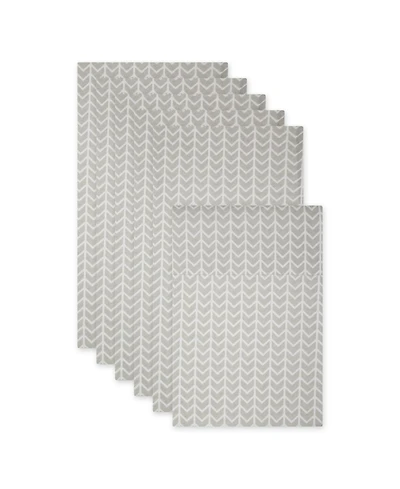 Design Imports Herringbone Print Fridge Liner 6 Pack Set, 24" x 12"