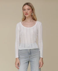 Avec Les Filles Women's Scoop-Neck Pullover Sweater