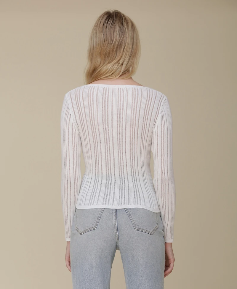 Avec Les Filles Women's Scoop-Neck Pullover Sweater