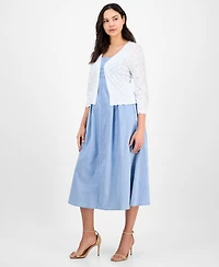 Robbie Bee Women's 3/4-Sleeve Shrug Jacket