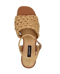 Nine West Women's Vadyn Woven Platform Block Heel Sandals