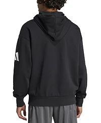 adidas Men's Essentials Three Bar Loose-Fit French Terry Hoodie