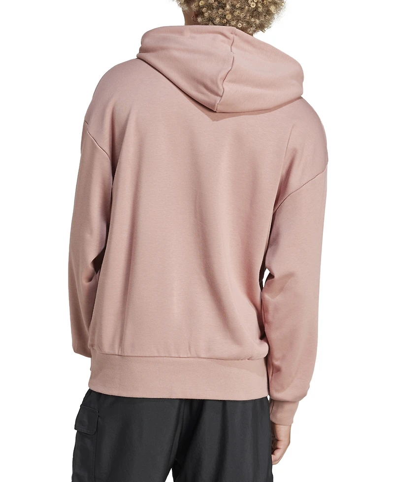 adidas Men's Essentials Three Bar Loose-Fit French Terry Hoodie
