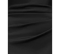 Xscape Women's Crisscross Halter Side-Ruffled Gown