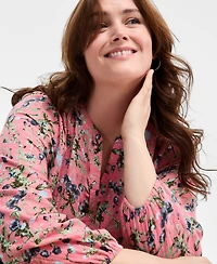 Style & Co Plus Floral-Print Blouse, Exclusively at Macy's