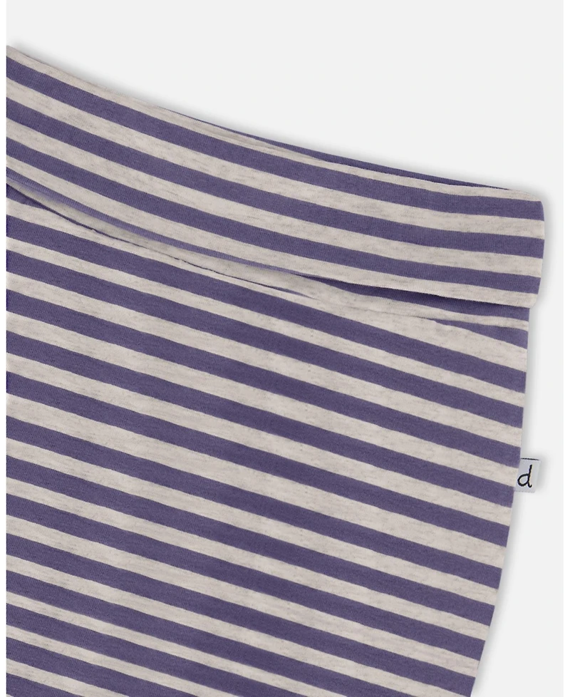 Deux par Deux Baby Boys Printed Cotton Evolutive Pant Striped Navy