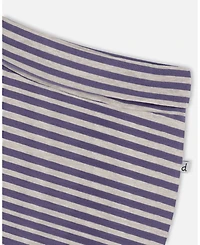 Deux par Deux Baby Boys Printed Cotton Evolutive Pant Striped Navy