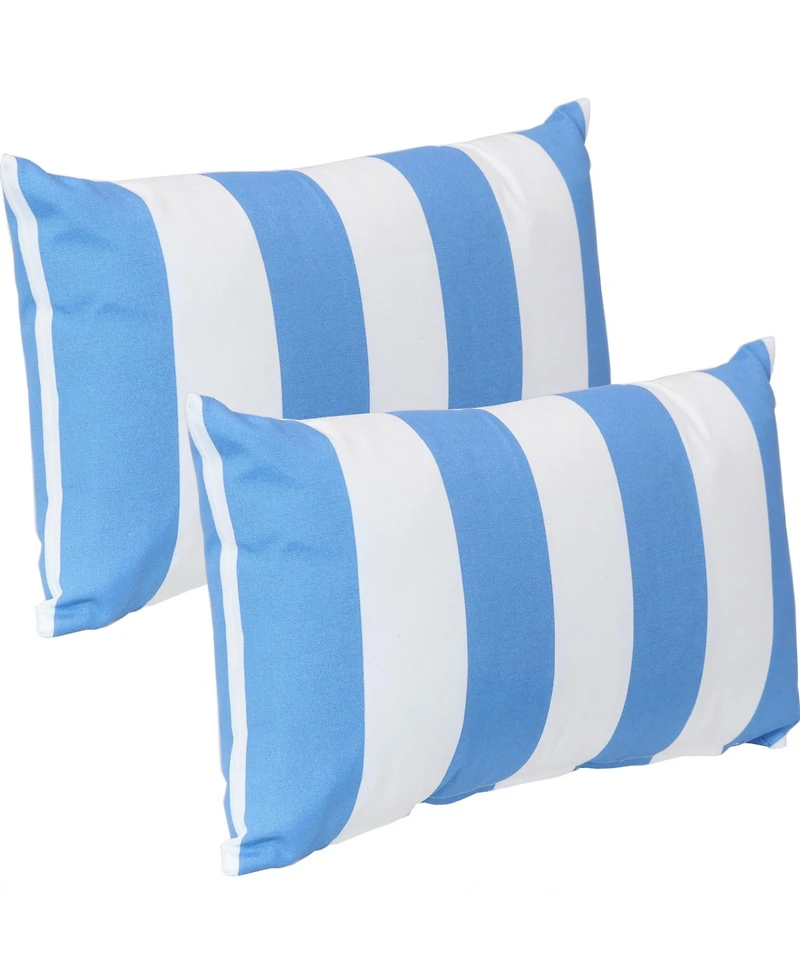 Indoor/Outdoor Weather-Resistant Polyester Lumbar Decorative Pillow with Zipper Closure - 2pk