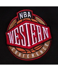 Mitchell & Ness Men's Black Sacramento Kings Chainstitch Applique Vintage Heavyweight Pullover Hoodie