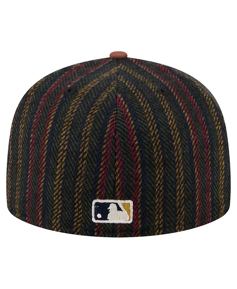 New Era Men's Brown Chicago White Sox Vintage Herringbone 59FIFTY Fitted Hat