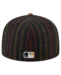 New Era Men's Brown Chicago White Sox Vintage Herringbone 59FIFTY Fitted Hat