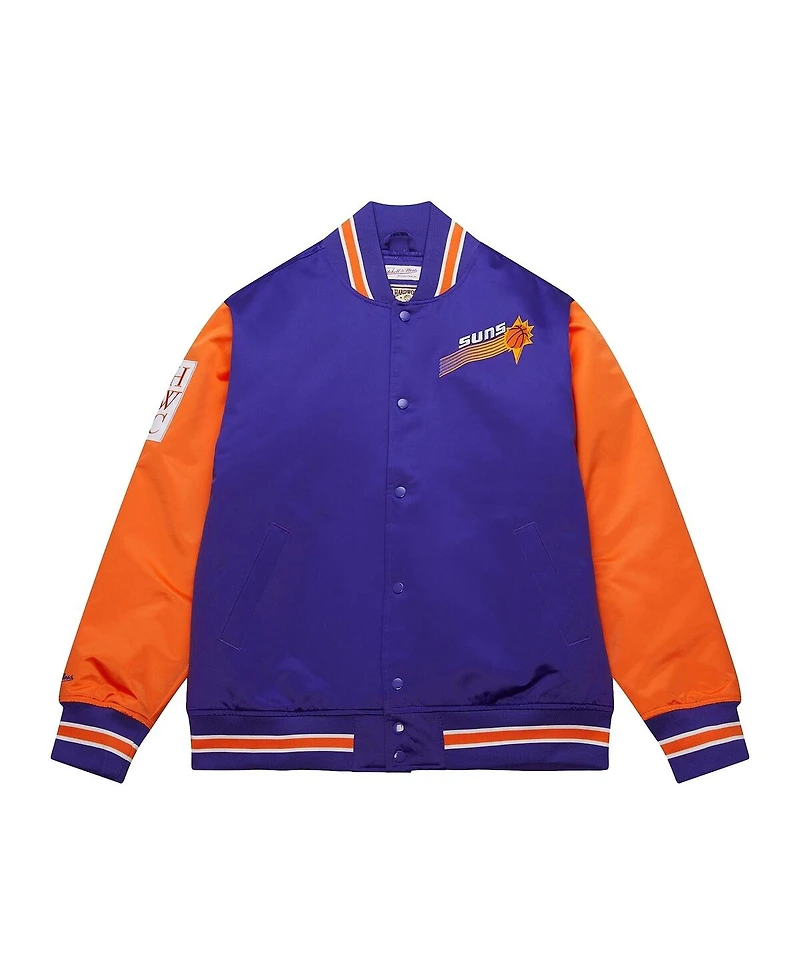 Mitchell & Ness Men's Purple Phoenix Suns Hardwood Classic Primetime Full-Snap Satin Jacket